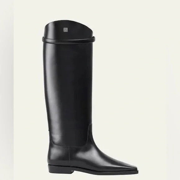 Toteme Black Tall Leather Riding Boots retail $1200 - Picture 1 of 11